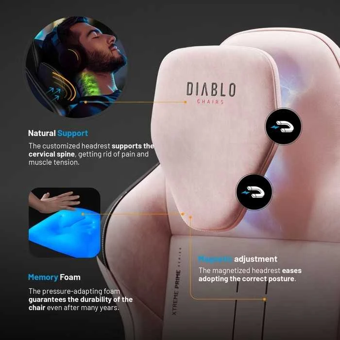 Diablo Chairs Diablo X-One Prime Normal Size - Akira Rožinė ergonominė kėdė