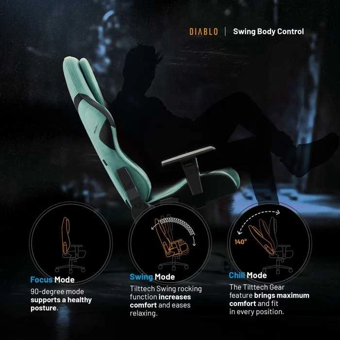 Diablo Chairs Diablo X-One Prime Normal Size - Mystic Mint ergonominė kėdė