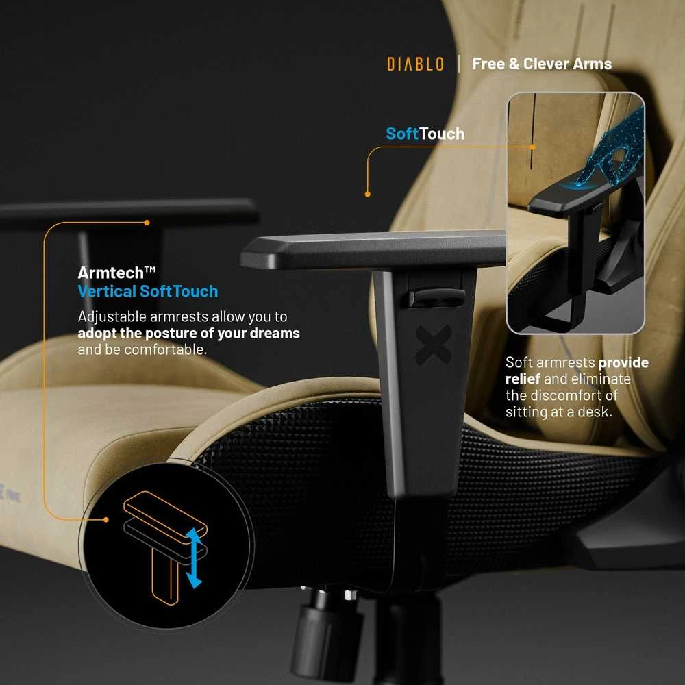 Diablo Chairs Diablo X-One Prime Normal Size - Broken Gold ergonominė kėdė