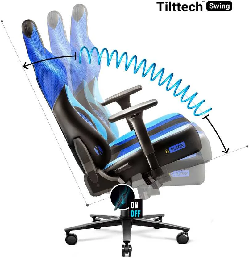 Diablo Chairs Diablo X-Player 2.0 Normal Size Frost - juodas ergonominė kėdė