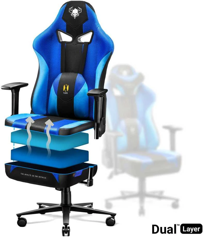 Diablo Chairs Diablo X-Player 2.0 Normal Size Frost - juodas ergonominė kėdė