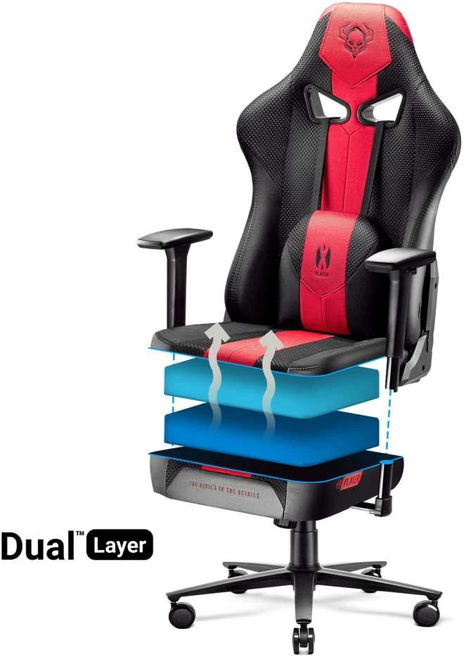Žaidimų kėdė Diablo X-Player 2.0 Gaming Chair Normal, Juoda-raudona