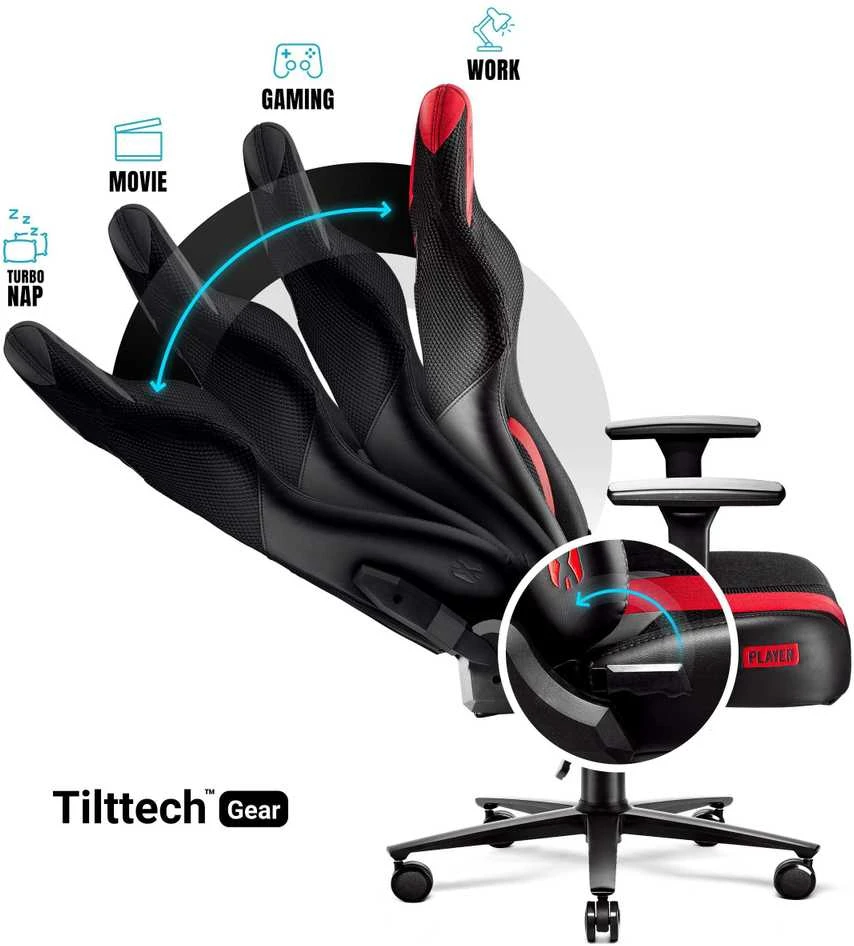 Žaidimų kėdė Diablo X-Player 2.0 Gaming Chair Normal, Juoda-raudona