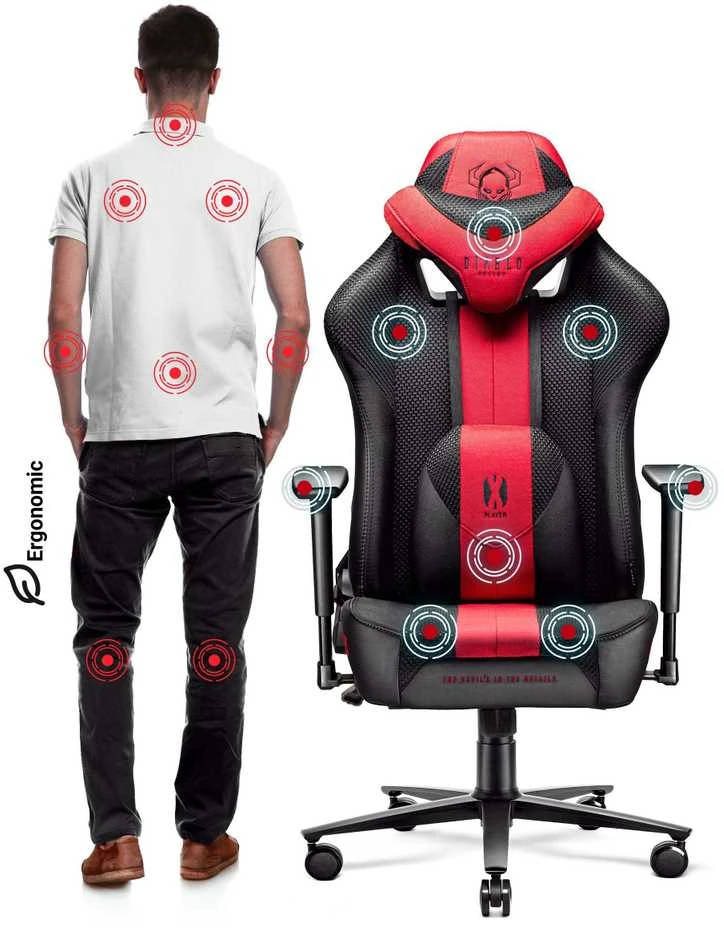 Žaidimų kėdė Diablo X-Player 2.0 Gaming Chair Normal, Juoda-raudona