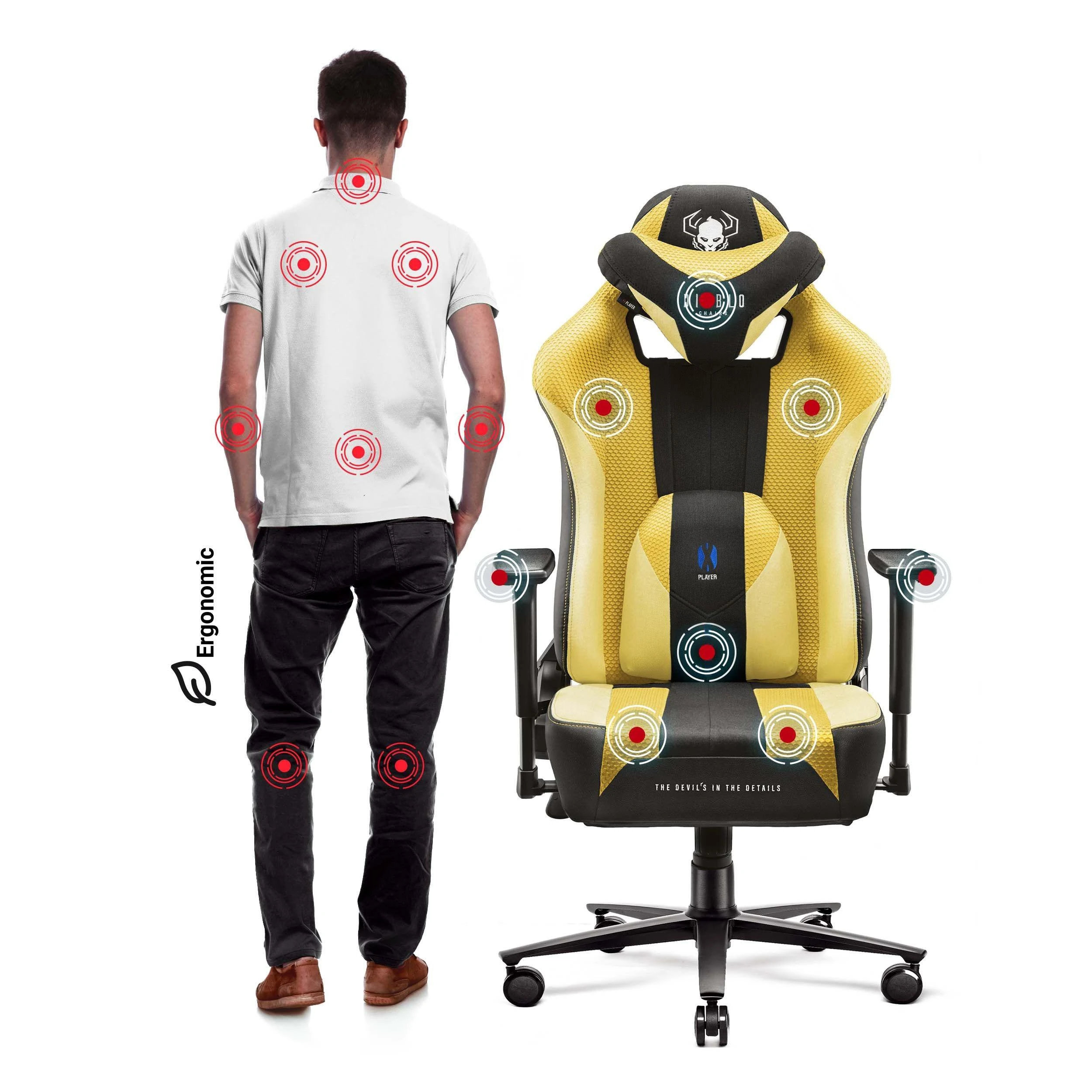 Diablo Chairs Diablo X-Player 2.0 Normal Size Dark Sunflower ergonominė kėdė