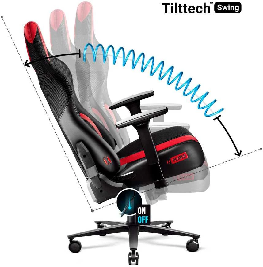 Žaidimų kėdė Diablo X-Player 2.0 Gaming Chair Normal, Juoda-raudona