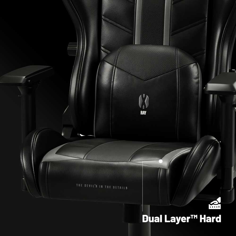 Diablo Chairs Diablo X-Ray 2.0 King Size Juodas-Pilkas ergonominė kėdė