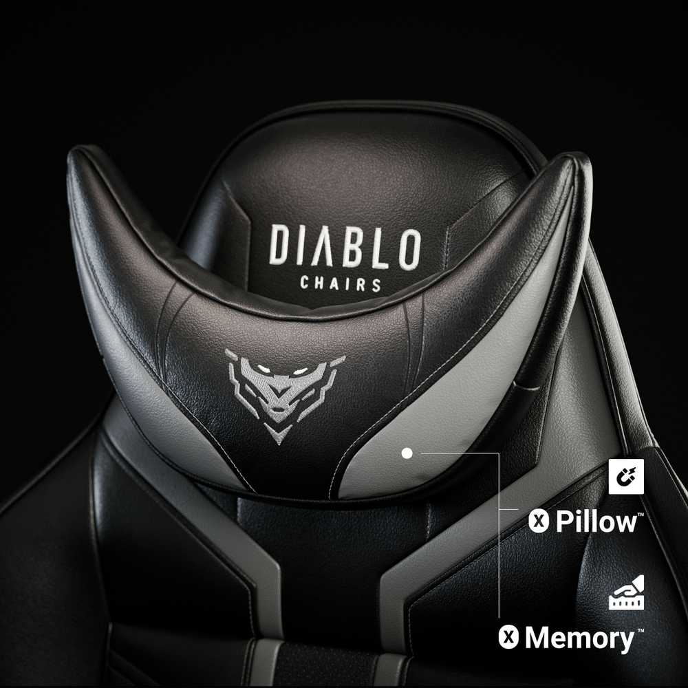 Diablo Chairs Diablo X-Ray 2.0 King Size Juodas-Pilkas ergonominė kėdė