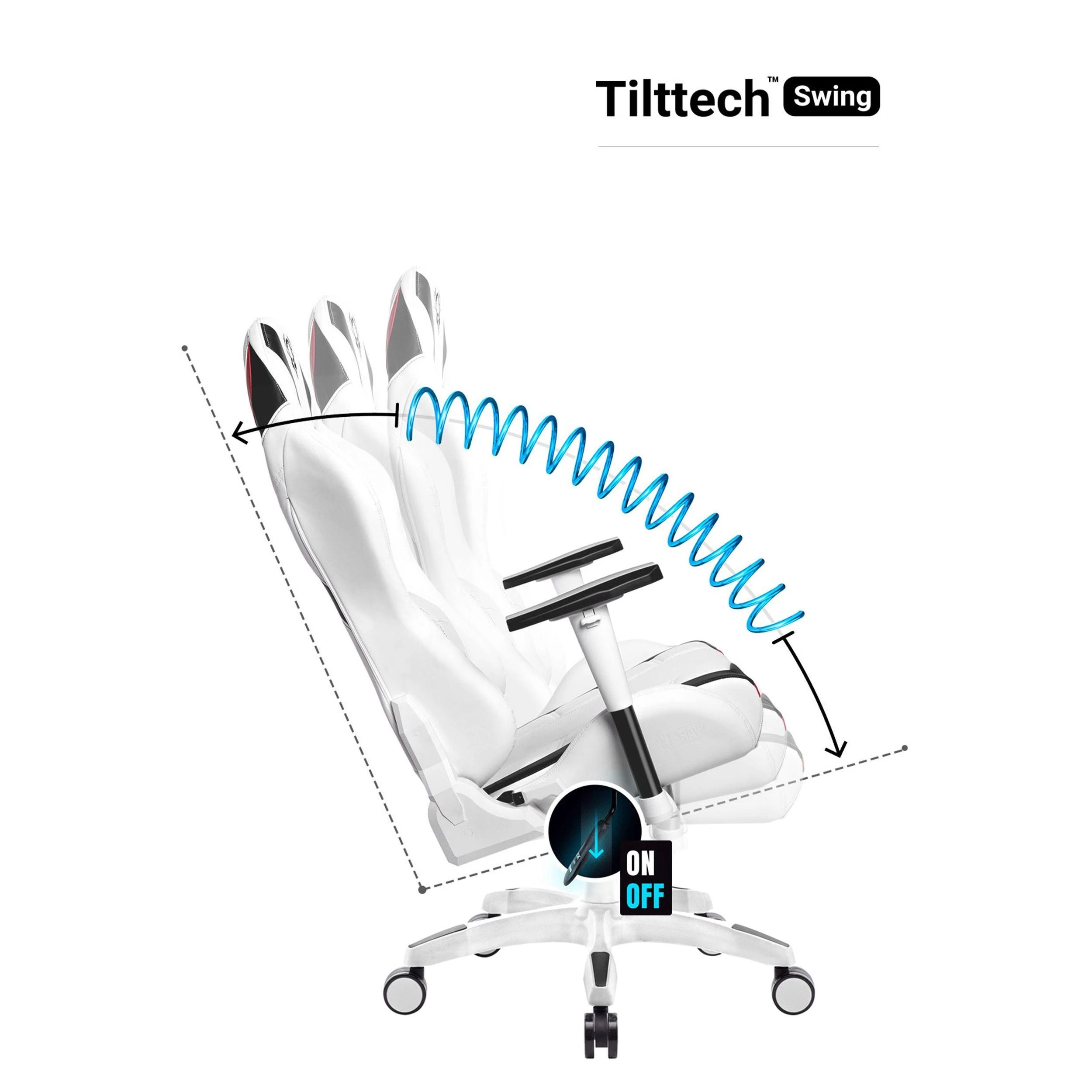 Diablo Chairs Diablo X-Ray 2.0 King Size Juodas-Baltas ergonominė kėdė