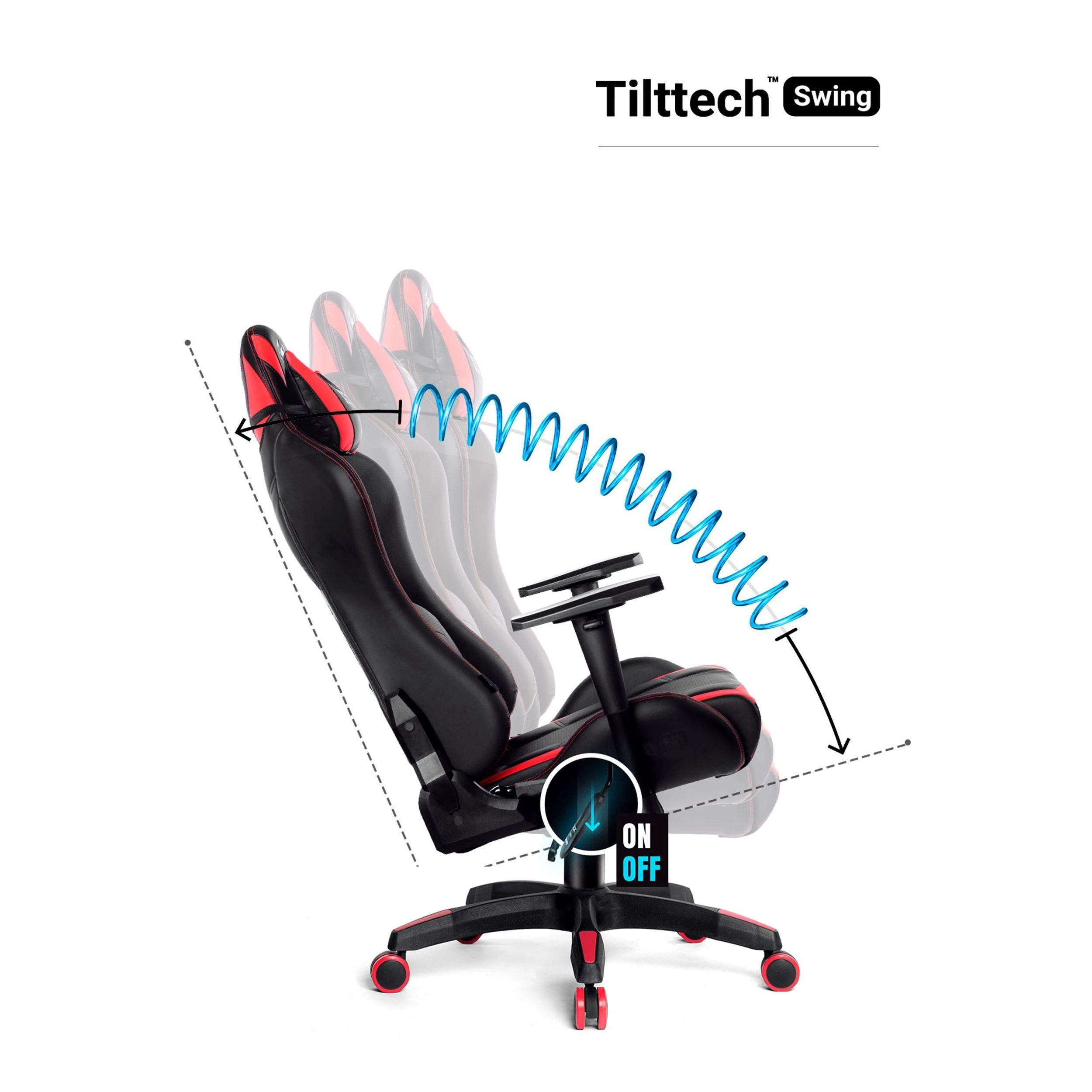 Diablo Chairs Diablo X-Ray 2.0 King Size Juodas-Raudona ergonominė kėdė