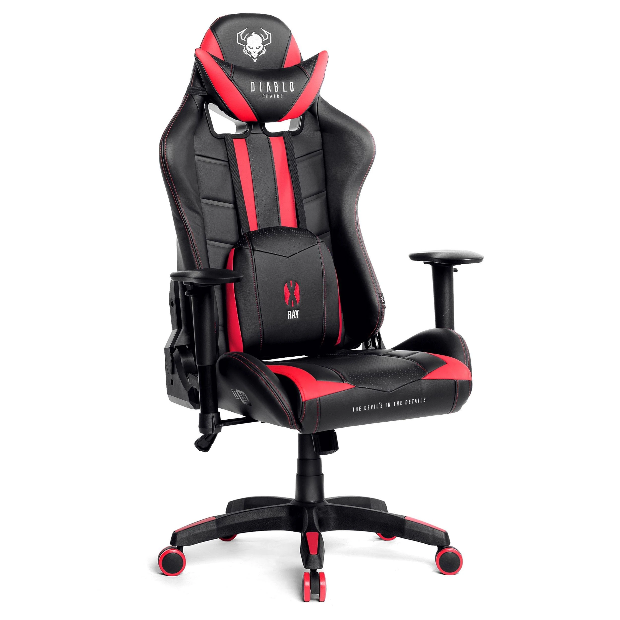 Diablo Chairs Diablo X-Ray 2.0 King Size Juodas-Raudona ergonominė kėdė