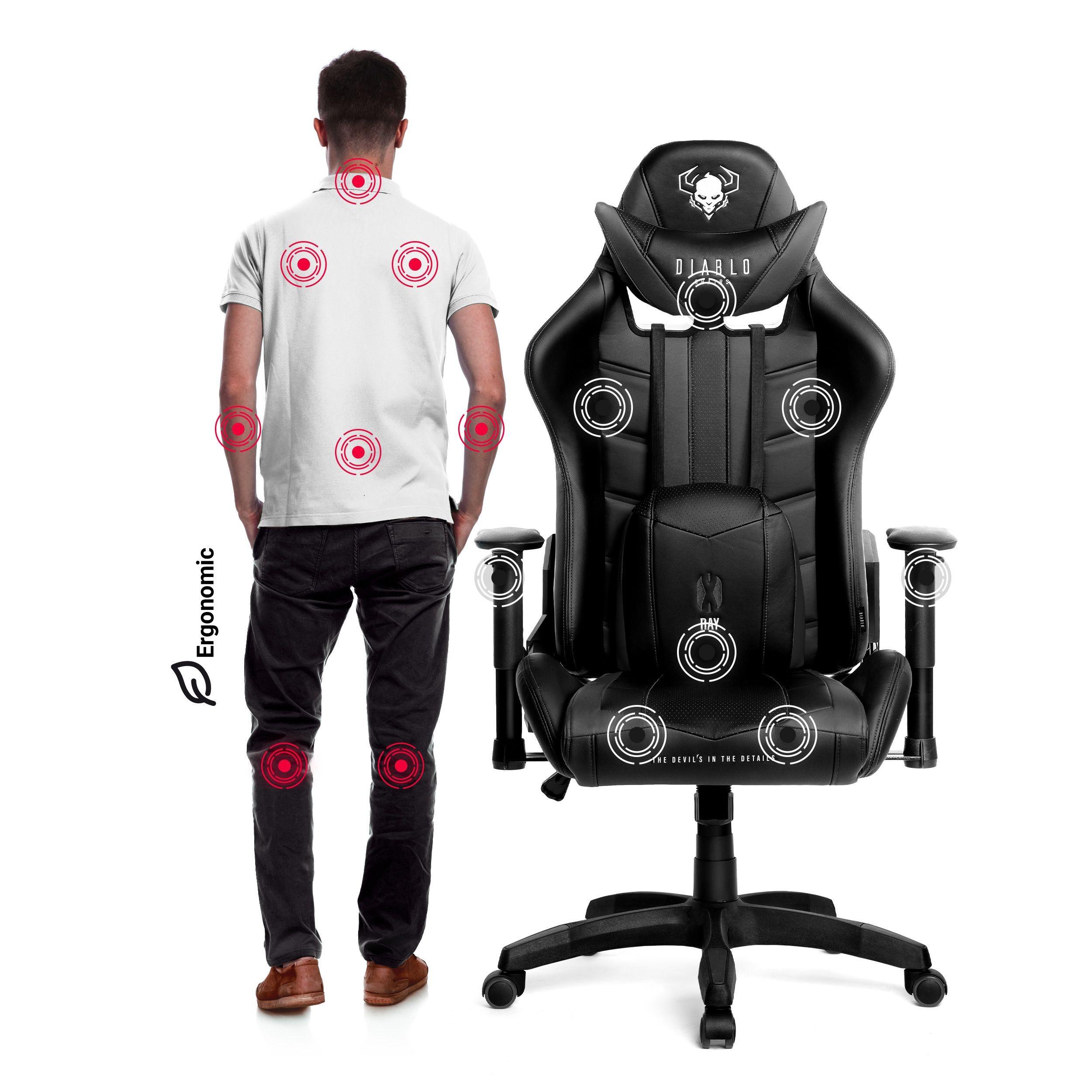 Diablo Chairs Diablo X-Ray 2.0 King Size Juodas-Pilkas ergonominė kėdė