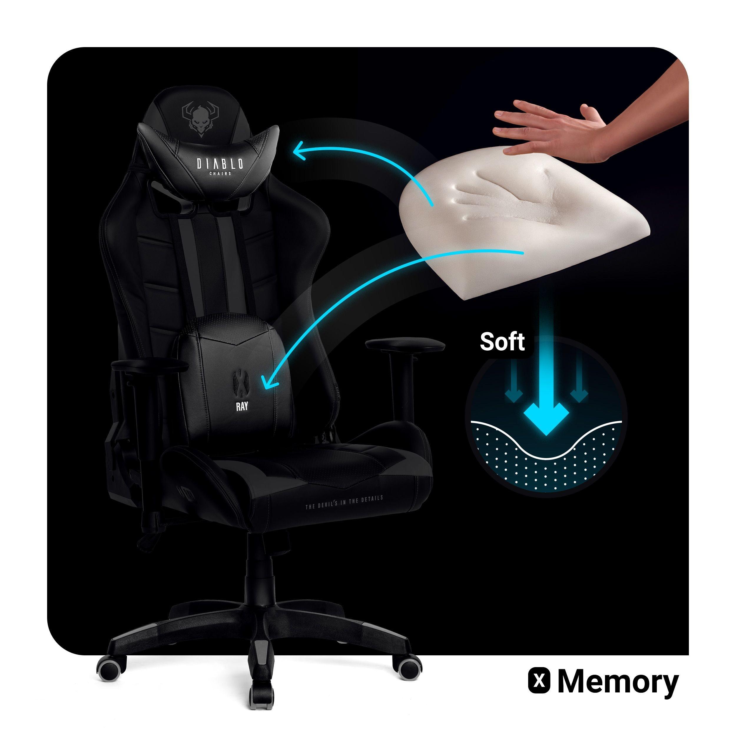 Diablo Chairs Diablo X-Ray 2.0 King Size Juodas-Pilkas ergonominė kėdė