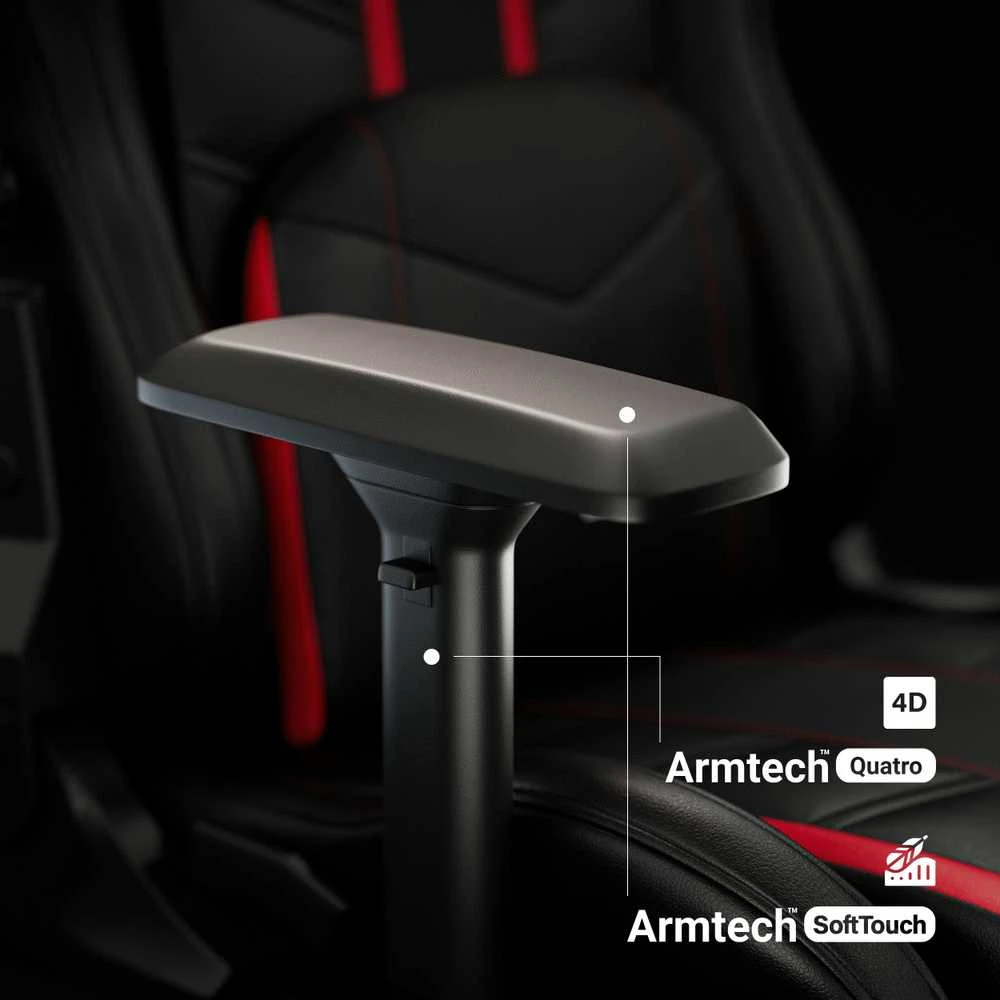 Diablo Chairs Diablo X-Ray 2.0 Normal Size Juodas-Raudona ergonominė kėdė