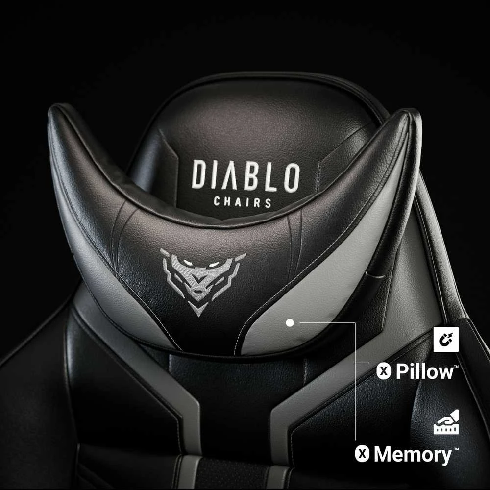 Diablo Chairs Diablo X-Ray 2.0 Normal Size Juodas-Pilkas ergonominė kėdė