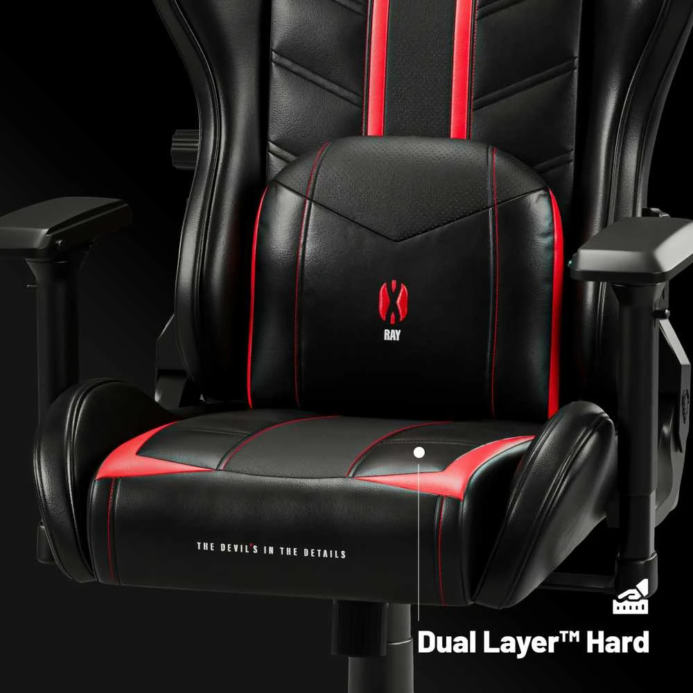 Diablo Chairs Diablo X-Ray 2.0 Normal Size Juodas-Raudona ergonominė kėdė