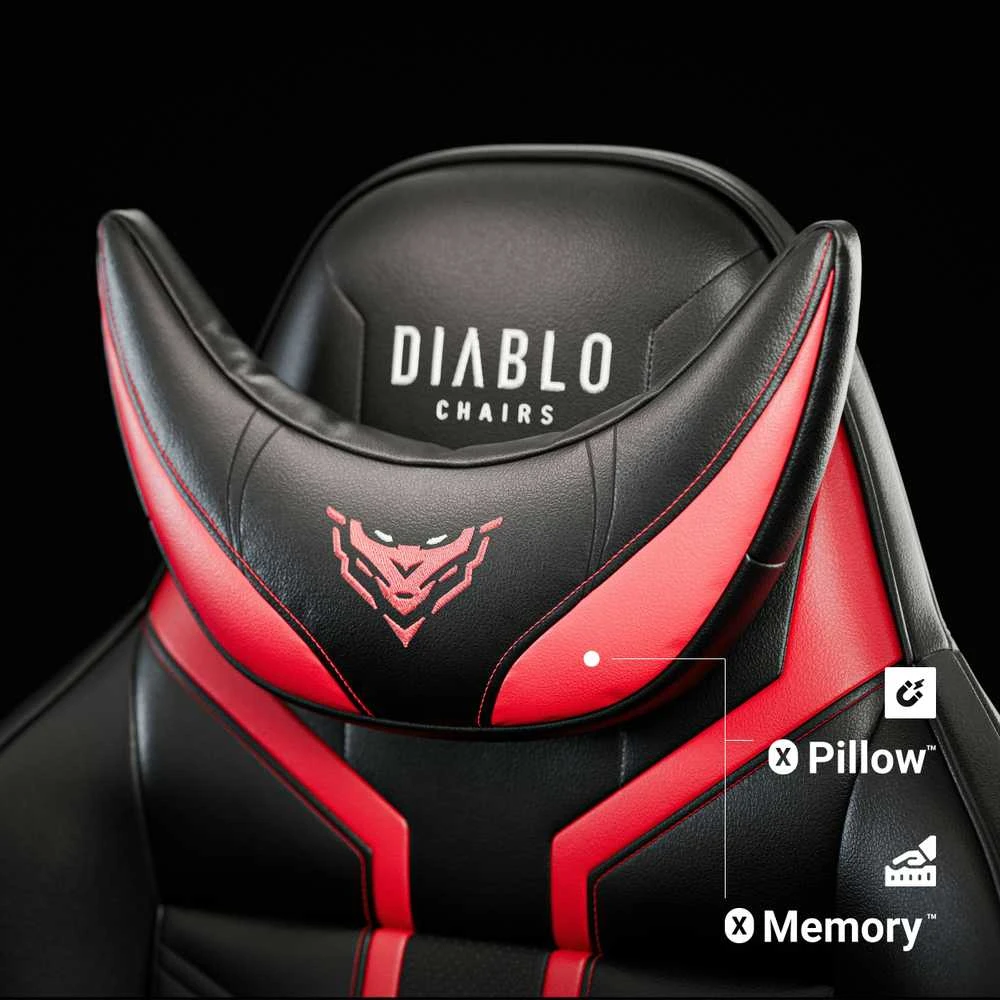Diablo Chairs Diablo X-Ray 2.0 Normal Size Juodas-Raudona ergonominė kėdė