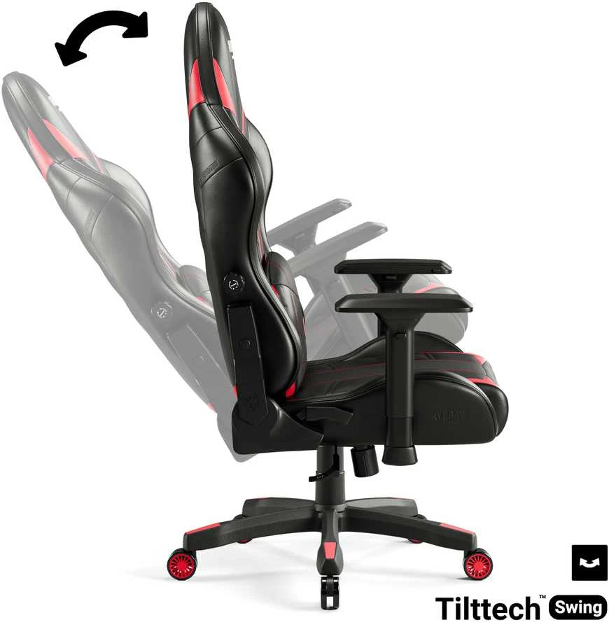 Diablo Chairs Diablo X-Ray 2.0 Normal Size Juodas-Raudona ergonominė kėdė