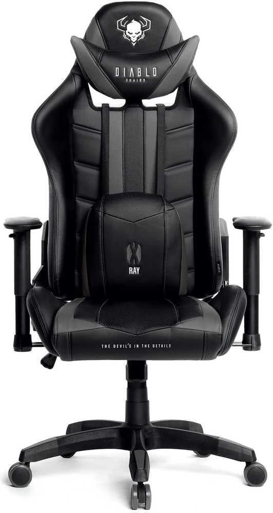 Diablo Chairs Diablo X-Ray 2.0 Normal Size Juodas-Pilkas ergonominė kėdė