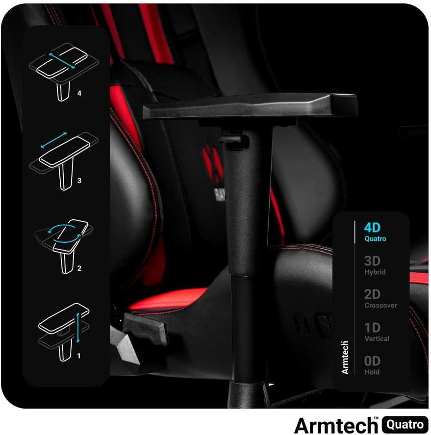 Diablo Chairs Diablo X-Ray 2.0 Normal Size Juodas-Raudona ergonominė kėdė