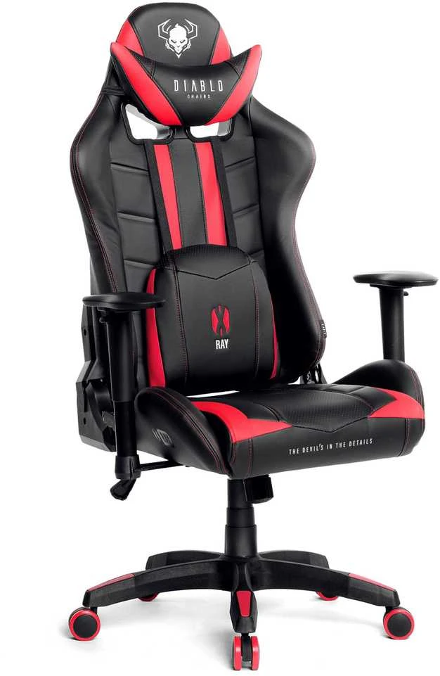 Diablo Chairs Diablo X-Ray 2.0 Normal Size Juodas-Raudona ergonominė kėdė