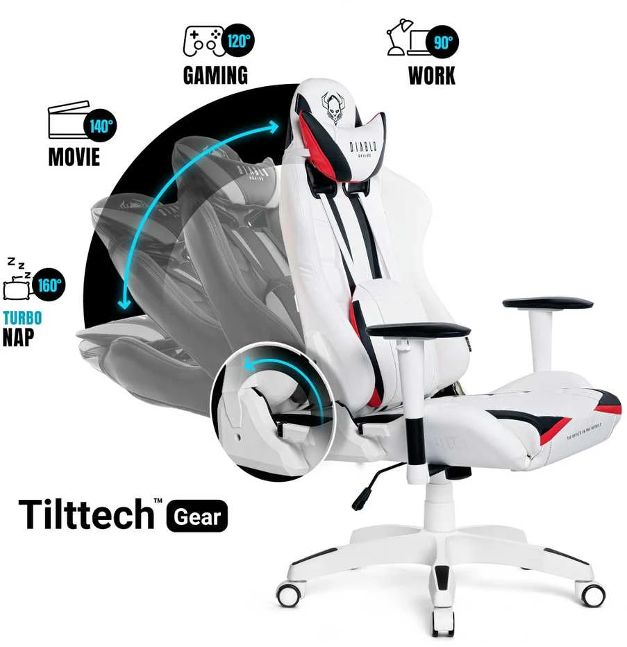 Diablo Chairs Diablo X-Ray 2.0 Normal Size Juodas-Baltas ergonominė kėdė
