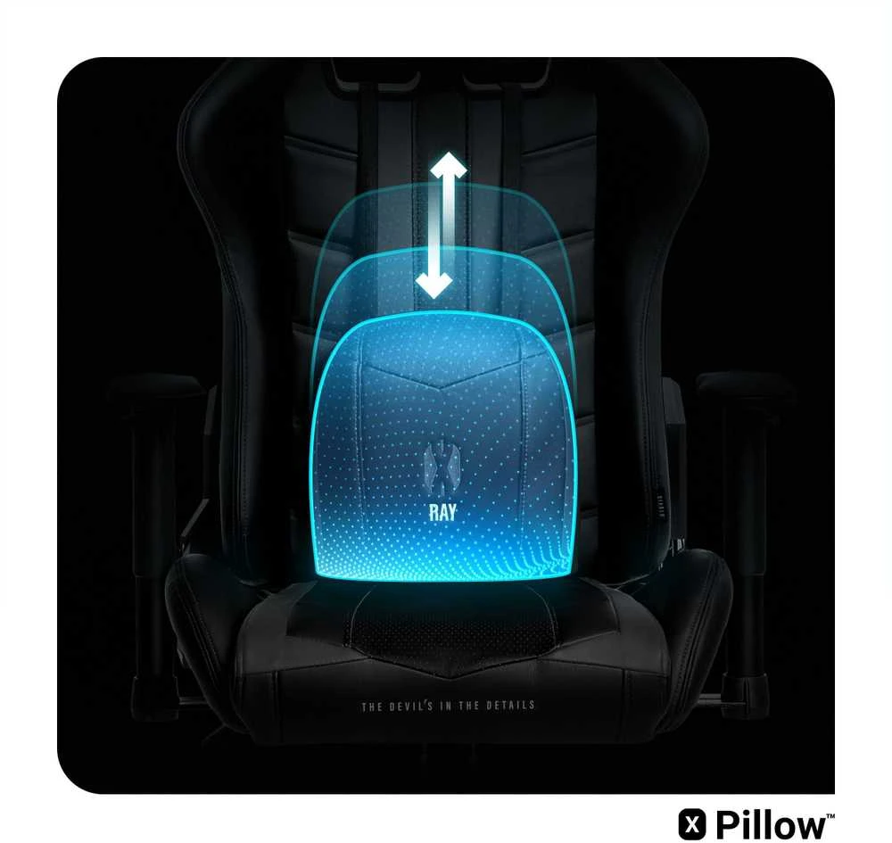 Diablo Chairs Diablo X-Ray 2.0 Normal Size Juodas-Pilkas ergonominė kėdė