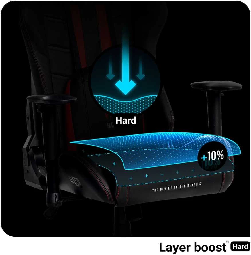 Diablo Chairs Diablo X-Ray 2.0 Normal Size Juodas-Raudona ergonominė kėdė