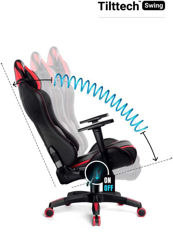 Diablo Chairs Diablo X-Ray 2.0 Normal Size Juodas-Raudona ergonominė kėdė