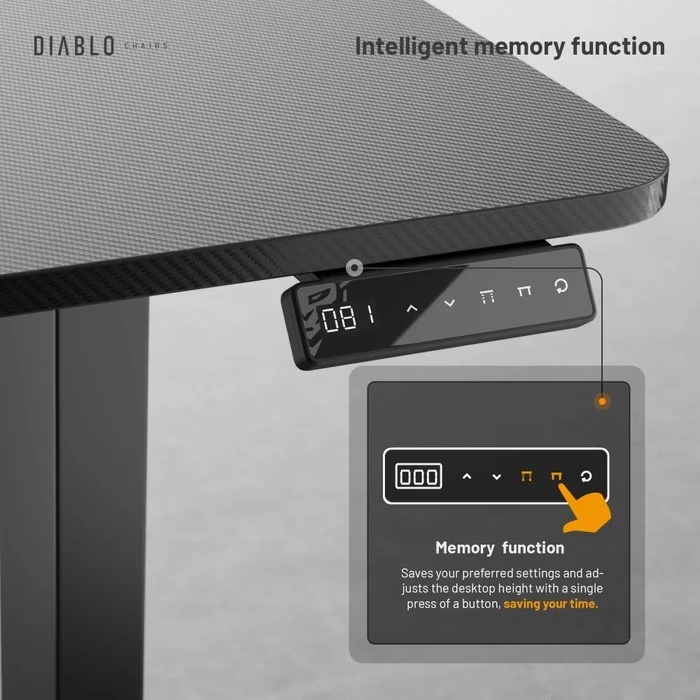 Diablo Chairs Diablo X-TENSIO 1100 Electric Desk juoda