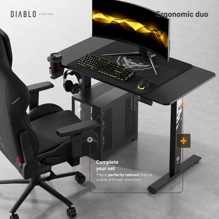 Diablo Chairs Diablo X-TENSIO 1100 Electric Desk juoda