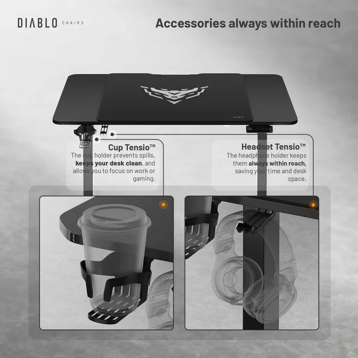 Diablo Chairs Diablo X-TENSIO 1100 Electric Desk juoda