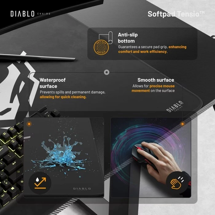 Diablo Chairs Diablo X-TENSIO 1100 Electric Desk juoda