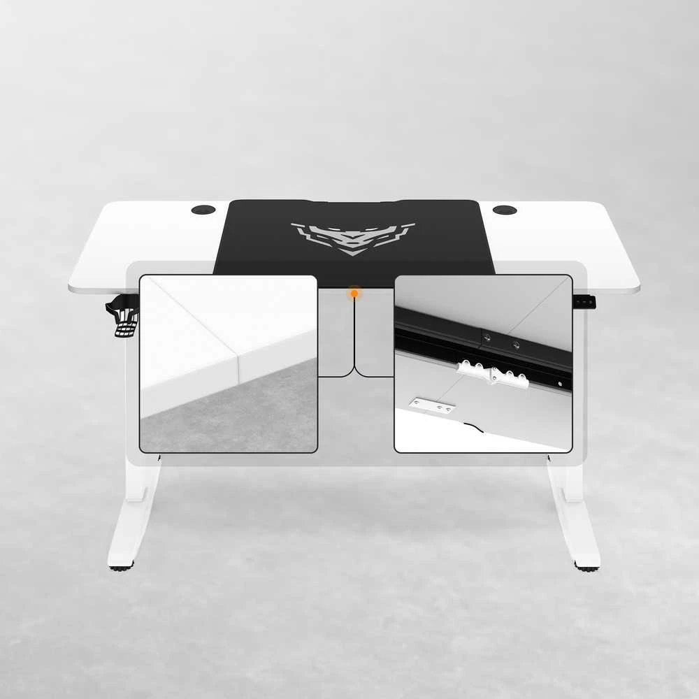 Diablo Chairs Diablo X-Tension 1400 Baltas elektra reguliuojamas Žaidimų Stalas | 1400 x 600 x 1170 mm