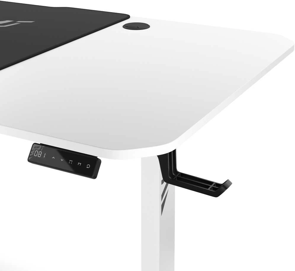 Diablo Chairs Diablo X-Tension 1600 Baltas elektra reguliuojamas Žaidimų Stalas | 1600 x 600 x 1170 mm