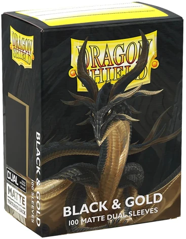 Dragon Shield Sleeves - Matte Standard size - Juodas & Gold (100 Sleeves)