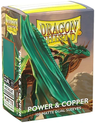 Dragon Shield Sleeves - Matte Standard size - Power & Copper (100 Sleeves)