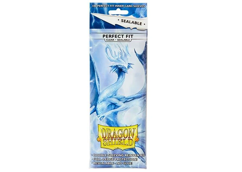 Dragon Shield Standard Perfect Fit Sealable Sleeves - Clear (100 Vnt)