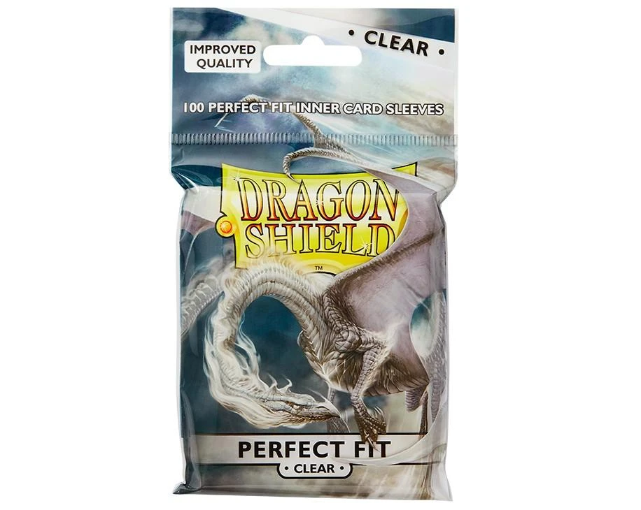Dragon Shield Standard Perfect Fit Sleeves – Clear/Clear (100 Vnt)