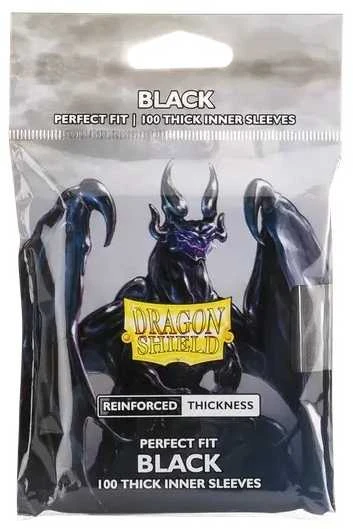 Dragon Shield Thick Clear Sleeves – Perfect Fit Juodas (100 vnt.)