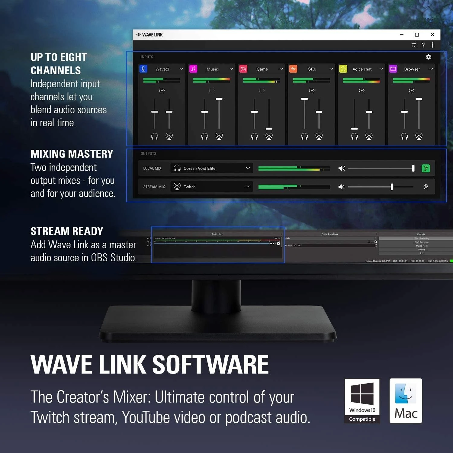 Kondensatorinis transliavimo mikrofonas Elgato Wave:3