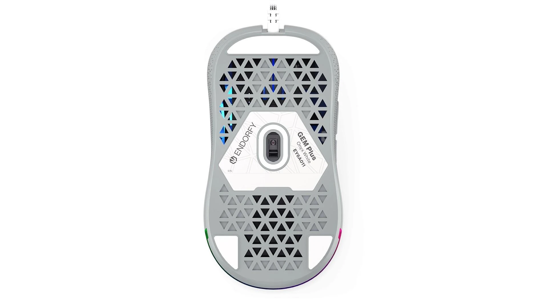 Endorfy GEM Plus balta pelė su laidu | 19000 DPI