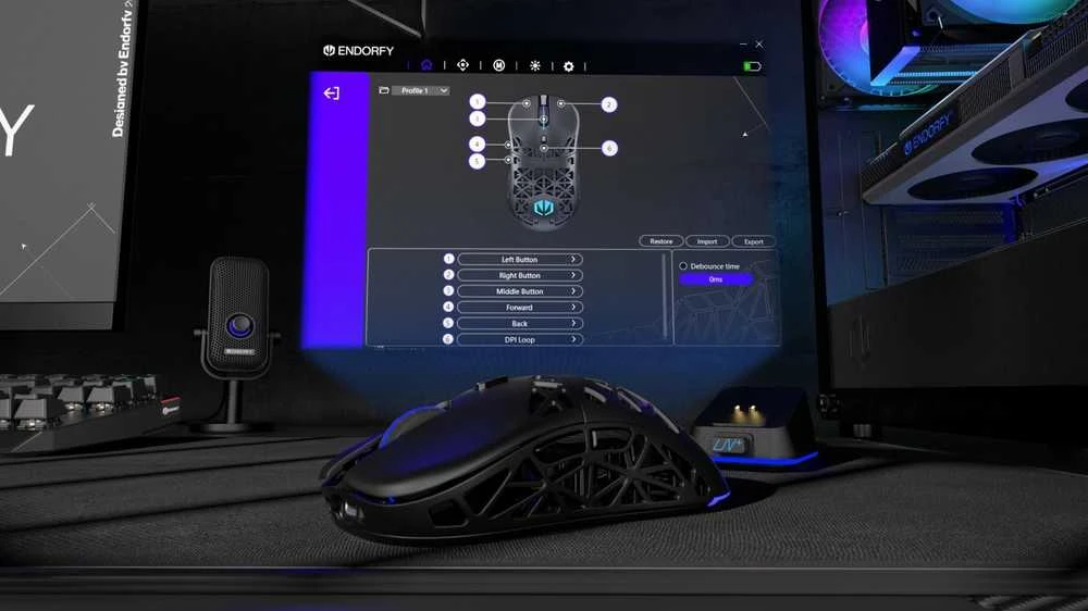 Žaidimų Pelė - Endorfy EY6A016 Bluetooth 26000 DPI