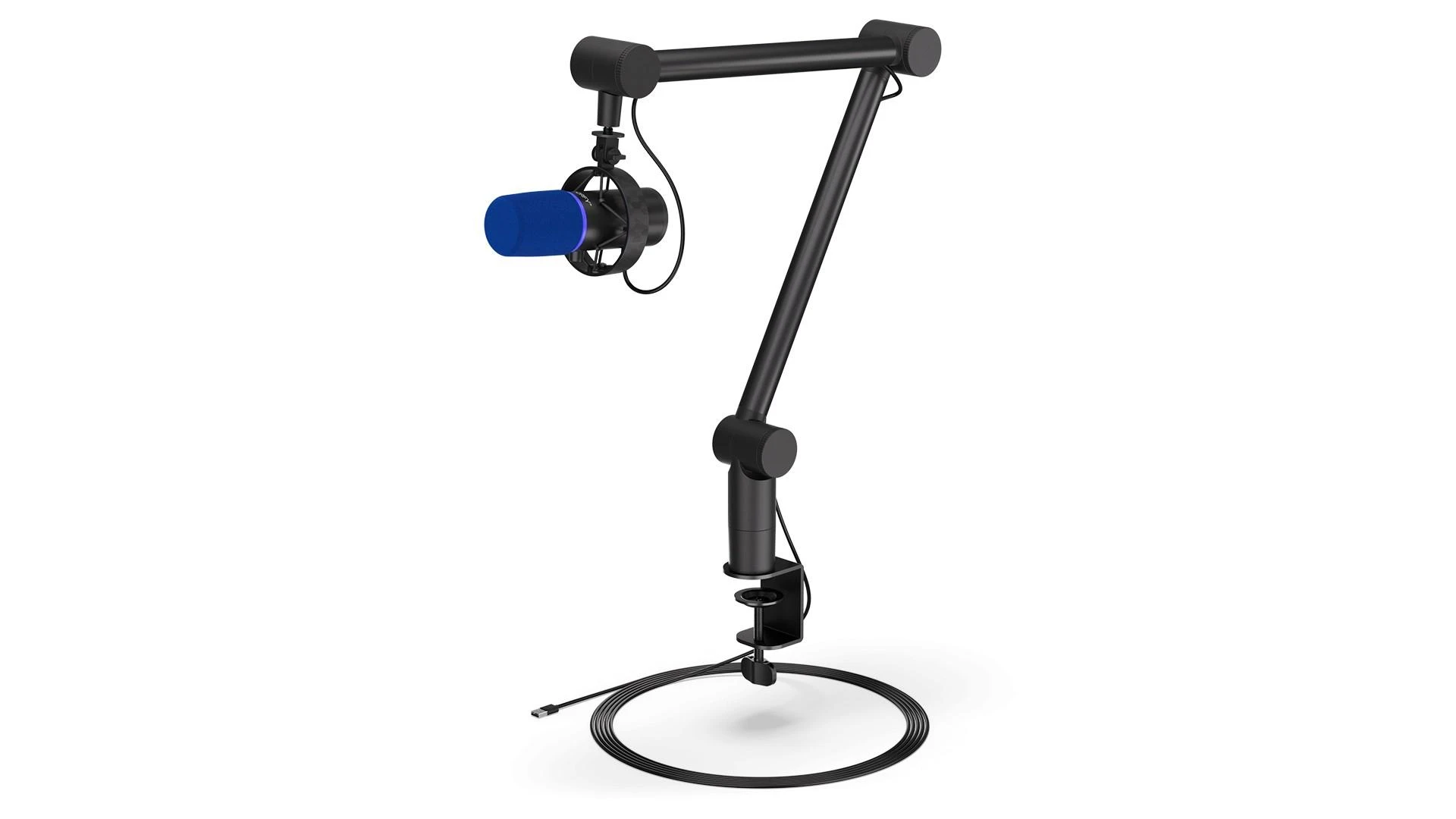 Endorfy Solum Broadcast juodas kondensatorinis mikrofonas su laidu + laikiklis | USB