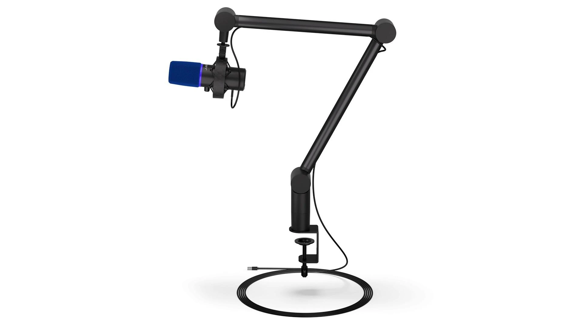 Endorfy Solum Broadcast juodas kondensatorinis mikrofonas su laidu + laikiklis | USB