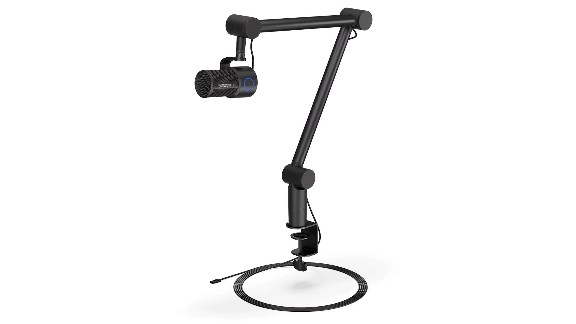 Endorfy Solum Studio juodas kondensatorinis mikrofonas su laidu + laikiklis | USB