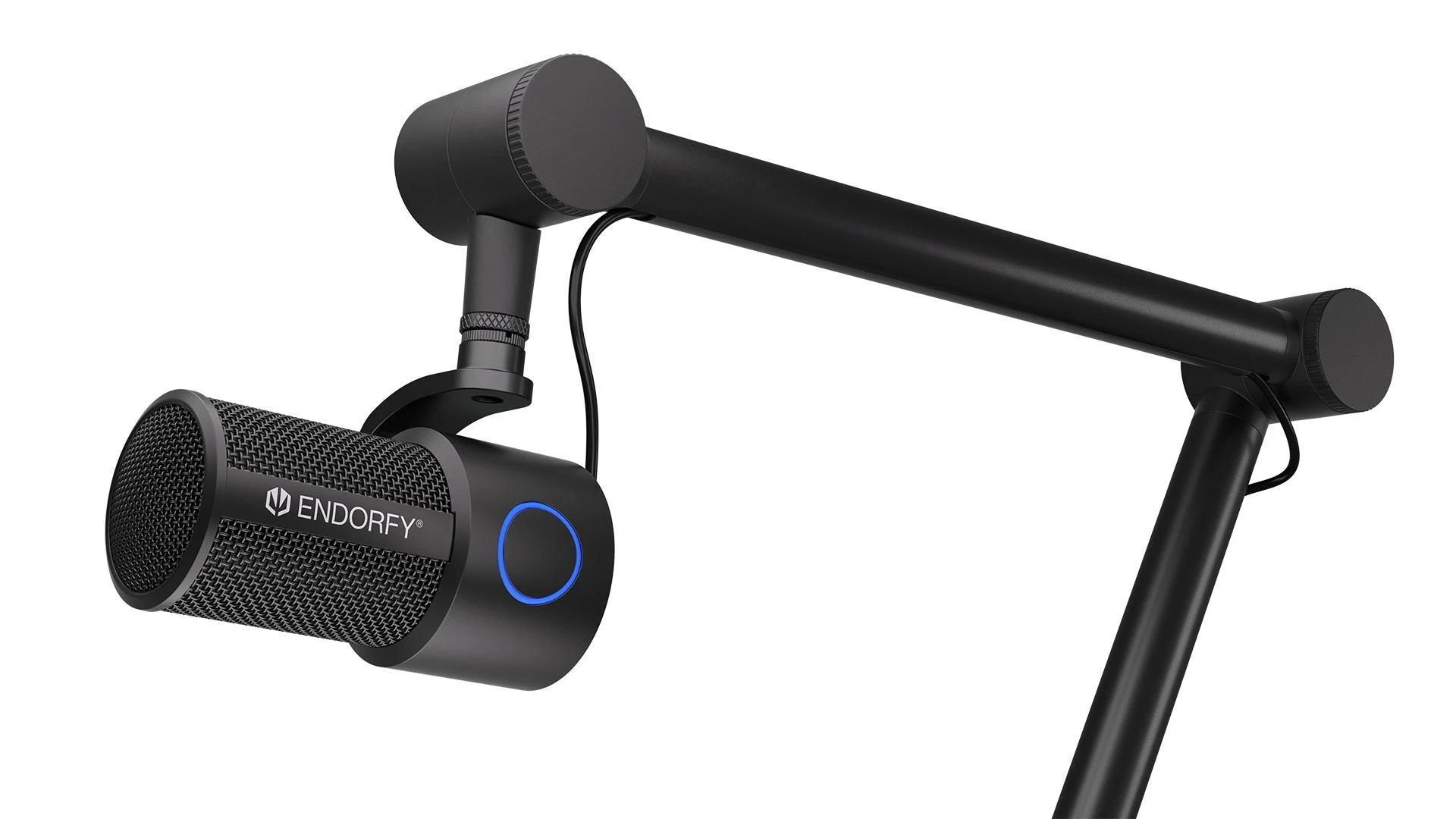 Endorfy Solum Studio juodas kondensatorinis mikrofonas su laidu + laikiklis | USB
