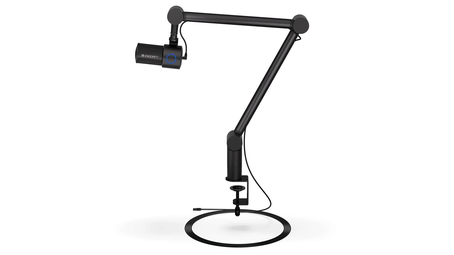 Endorfy Solum Studio juodas kondensatorinis mikrofonas su laidu + laikiklis | USB