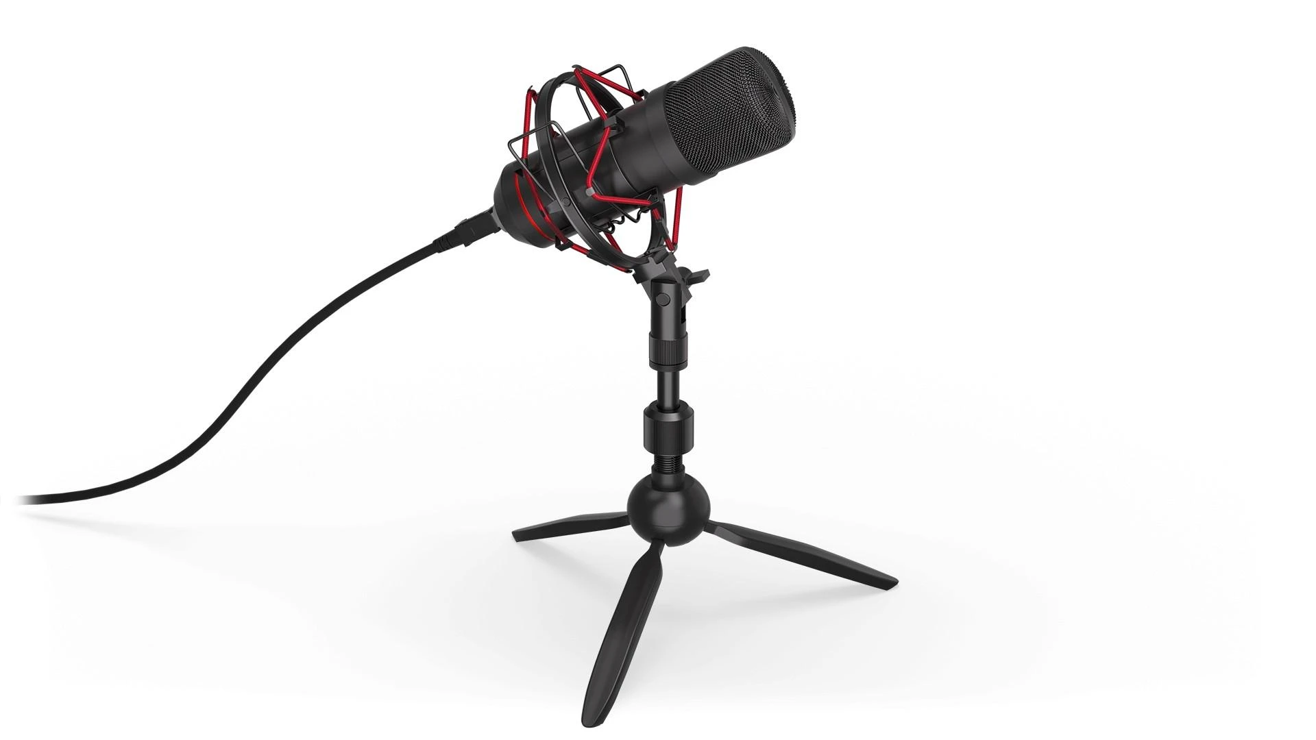 Endorfy Solum T juodas kondensatorinis mikrofonas su laidu + laikiklis | 3.5mm