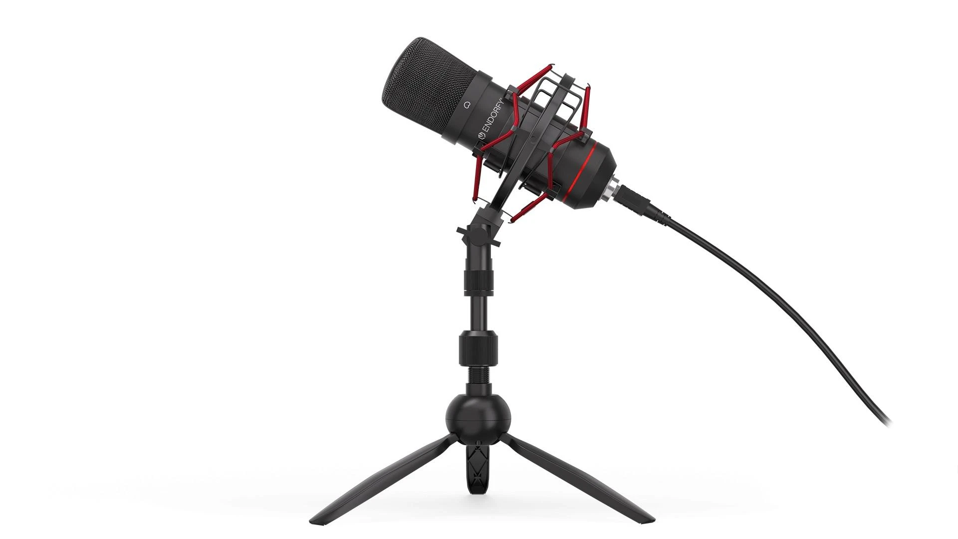Endorfy Solum T juodas kondensatorinis mikrofonas su laidu + laikiklis | 3.5mm